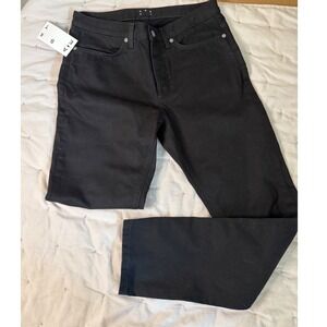 NWT Asket Men's The Black Denim Jeans 30/30 Stay Black Slim Fit Organic Cotton